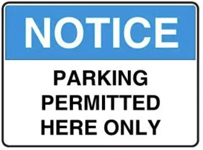 NT 09 — NOTICE - PARKING PERMITTED HERE ONLY